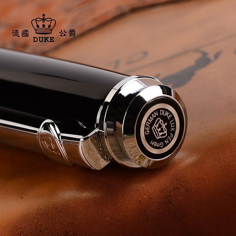 Duke Черный и Серебряный Углеродное Волокно Изогнутое Перо Каллиграфическая 0.8MM И Перьевая Ручка Для Письма Ручка GFP015