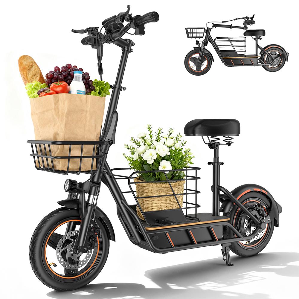 FREEBOY EU US Stock Wholesale 14 Inch Tires E Scootor 120kg Load with Seat Dual Disc Brakes Electric Scooter Waterproof Adults