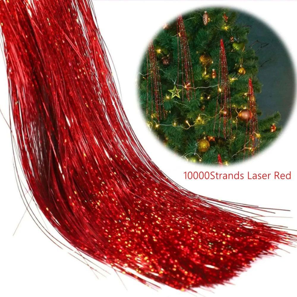 Silver Color Christmas Tree Metal Wire Tinsel Foil Fringe Christmas Decoration Supplies