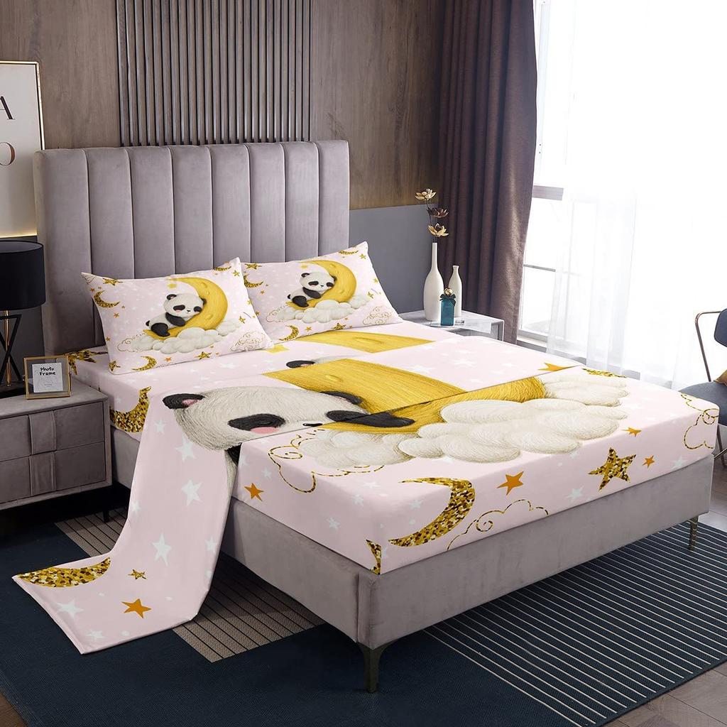 Color Rainbow Cloud Pattern Bed Hat Four-Piece Bedding Set Bedroom Dormitory Bedding Decoration