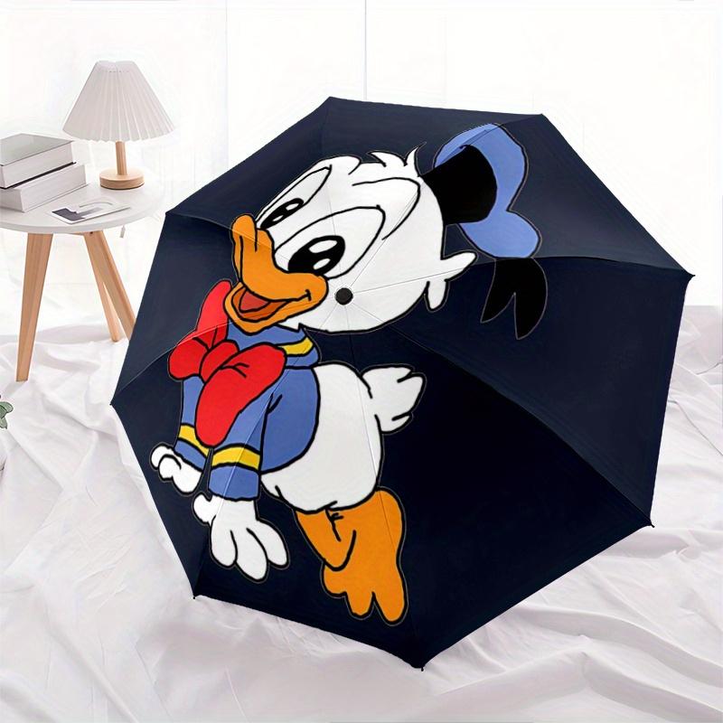 1pc The Small Donald Duck Automatic Opening and Closing Umbrella - Small Umbrella Suitable for Various Occasions, Portable 3-Fold Small Umbr