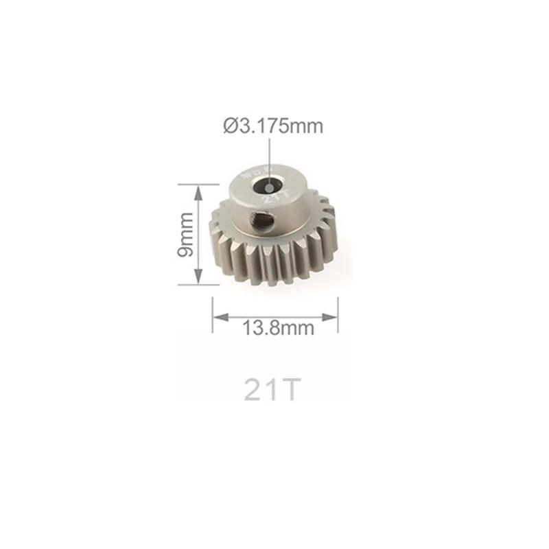 13T-33T M0.6 Metal Gear Pinion Motor 7075 Aluminum Alloy Durable Modification Part for 1/10 RC All Terrain Car