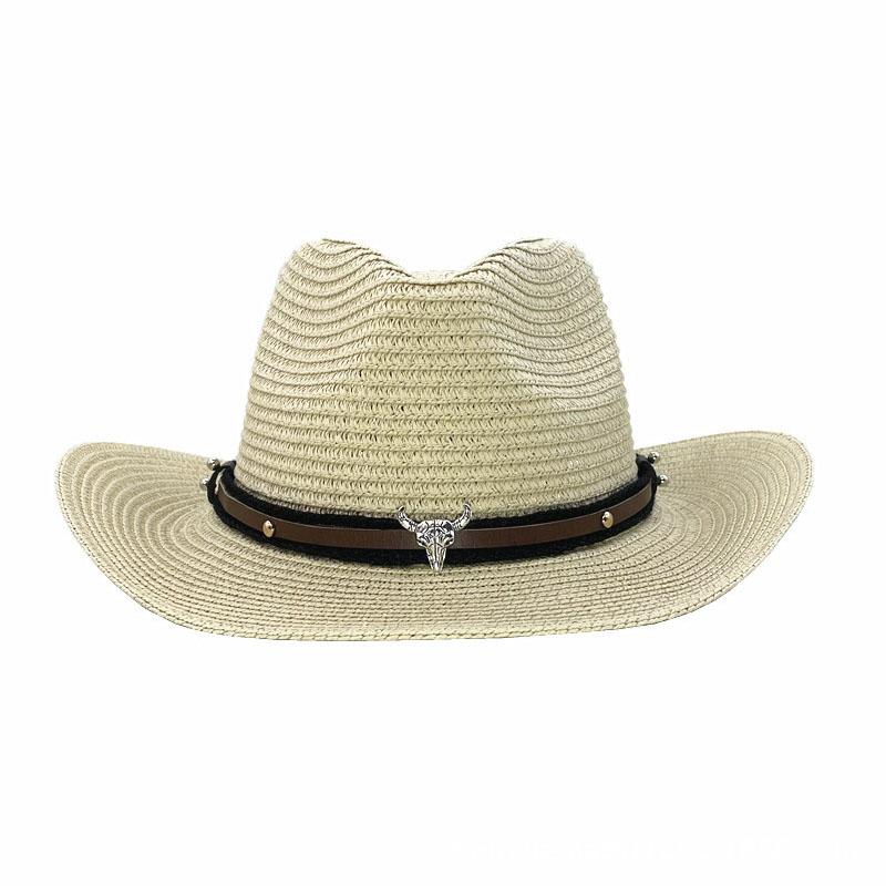 Мужская соломенная шляпа в панамском стиле, ковбойская шляпа, летняя шляпа от солнца 56-58 см