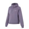 Li Ning Fitness Series Pullover Solid Color Loose Long Sleeve Hoodie Women Hoodies Charcoal-Purple AWDUF06-5