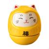 Керамическая статуэтка кошки удачи, неваляшка, 3,5x3,5x4 см, аксессуары для домашнего офиса, декор, декоративные