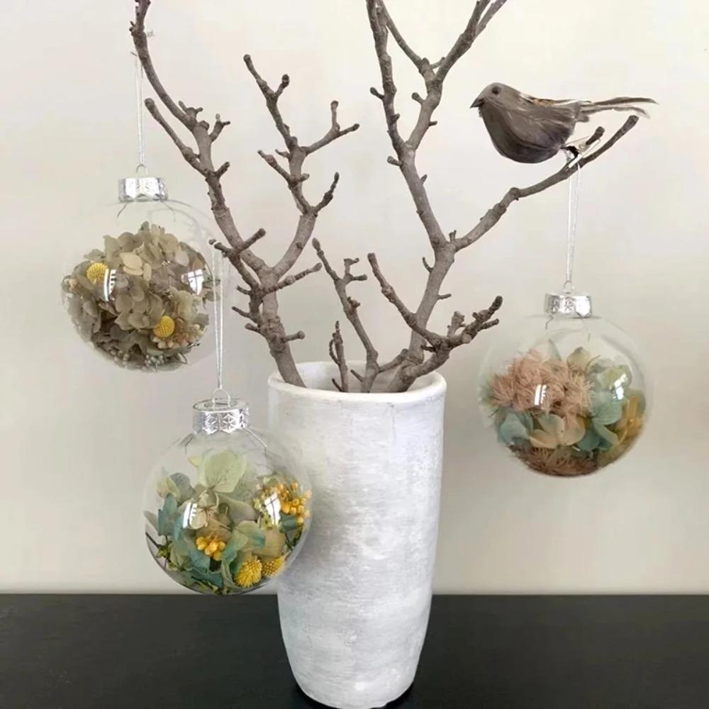 6Pcs Fillable Clear Plastic Christmas Ball 6/8/10cm Plastic Bauble  New Year