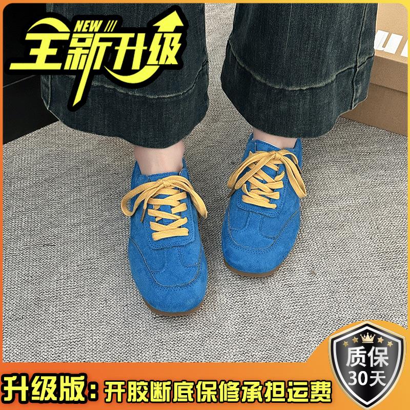 Французские ретро-бордовые туфли женские весна 2025 новые универсальные немецкие кроссовки повседневные бордовые туфли мода Форрест Гамп прилив