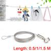 Adjustable Picture Hanging Wire Steel Rope Multi Purpose Photo Frame Mirror Exhibition Hanging Kit with Hook for Wall Decor 0.5M/1M/1.5M Available