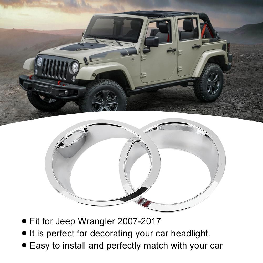 1 пара Накладки на фары переднего света автомобиля Подходят для Jeep Wrangler 20072017Яркий цвет