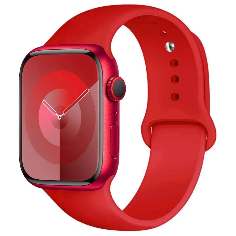 Силиконовый ремешок для Apple Watch Band 44 мм 40 мм 45 мм 41 мм 49 мм 42 мм 45 44 мм браслет iwatch series 7 se 3 5 6 8 9 Ultra 2 ремешки