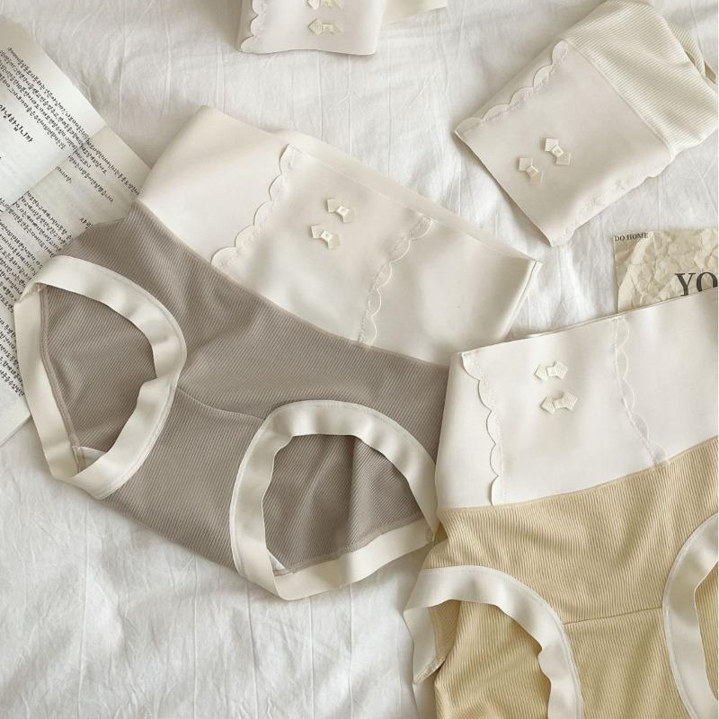 Осенне-зимнее эластичное хлопковое нижнее белье Простые бесшовные расширенные трусы с высокой талией, утягивающие приподнятые ягодицы, дышащие женские треугольные трусики