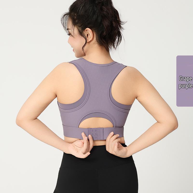 Спортивный бюстгальтер большого размера, ударопрочный, с гоночной спинкой и бретелями в два слоя