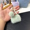 Luxury-inspired mini -shaped with adorable plush pearl charm Car accessory gift Bag Charm