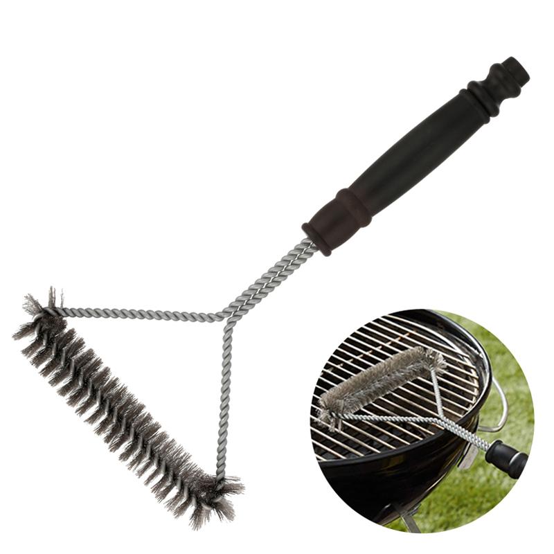 Barbecue Grill Cleaning Brush Stainless Steel Wire Bristles Grill Cleaner Metal BBQ Brush with Handle Kitchen Grill Accessories
