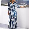 Women's Autumn Fashion Long Sleeve Printed Shirt Dresses Long Dresses