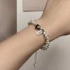 Women Gift Bracelet Elegant Irregular Faux Pearl Heart Pendant Bracelet for Women Adjustable Length Lady Jewelry for Shopping