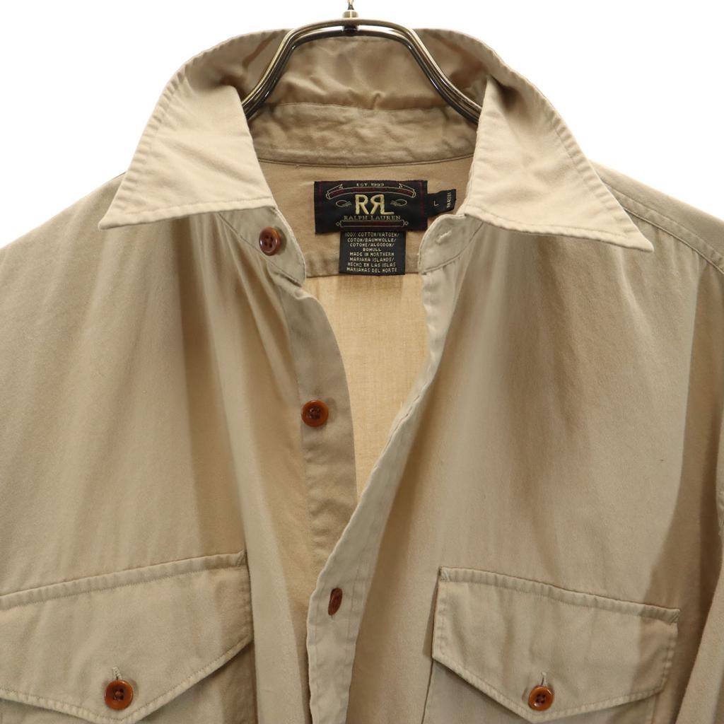 RRL 90-е Старая красная бирка с инициалами 3 звезды Длинный рукав Хлопковая рубашка Ralph Lauren Мужская Б/у