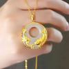 Xiaohongshu Роскошное ожерелье-подвеска с карпом и лотосом для женщин - Элегантная цепочка на ключицы с пряжкой "Мир"