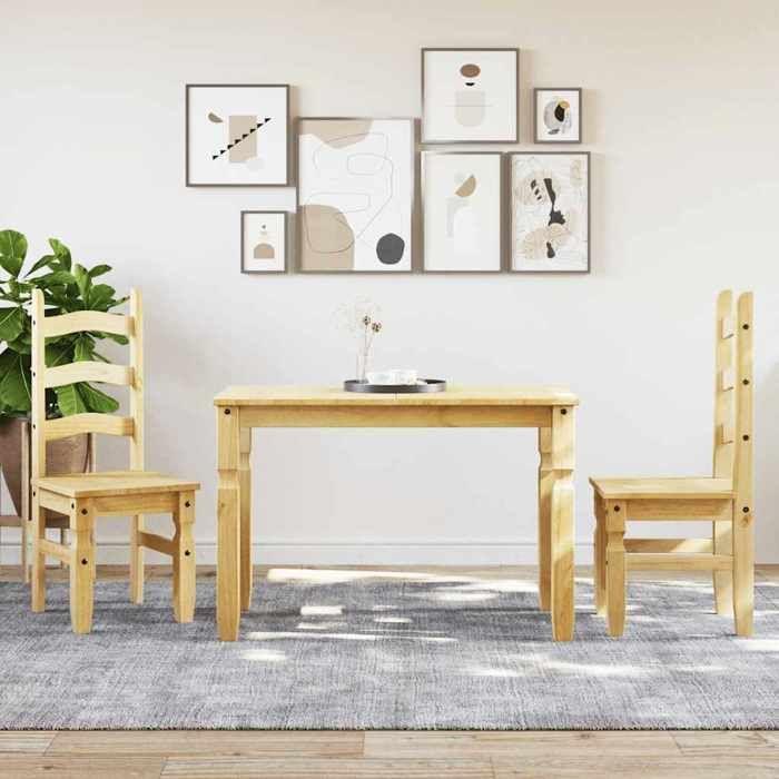 VidaXL Panama 3-piece Dining Set Solid Pine Wood, Dining Table Set, Kitchen Table and Chairs, Set 3345194