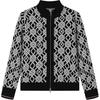 Official Womens Woven Jacket 2024 Spring New Fashion Casual Chic Sweater Cardigan Women Outerwear Black F11W411407F-BK