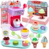 Игрушка Play House Toy Cute Stone Ice Cream Shop 2in1 Как играть в DIY Ice Cream Cupcake с изменяемым цветом и функцией чувствительности к температуре Игровой набор Ролевые игры
