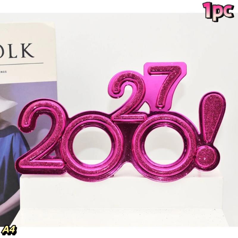 Очки с цифрами 2027 С Новым годом Солнцезащитные очки с бриллиантовым блеском Костюмный реквизит Рождественская вечеринка Декор Забавные очки
