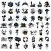 50PCS Dark Rose Stickers Exquisite Flower Account Phone Case Laptop Luggage Bottle Waterproof Stickers