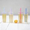 Yousheng Portable Straw Cup 20oz Colorful Tritan Tumbler for Iced Coffee Juice Tea Milk Dishwasher Safe Drinkware Gift for Teens