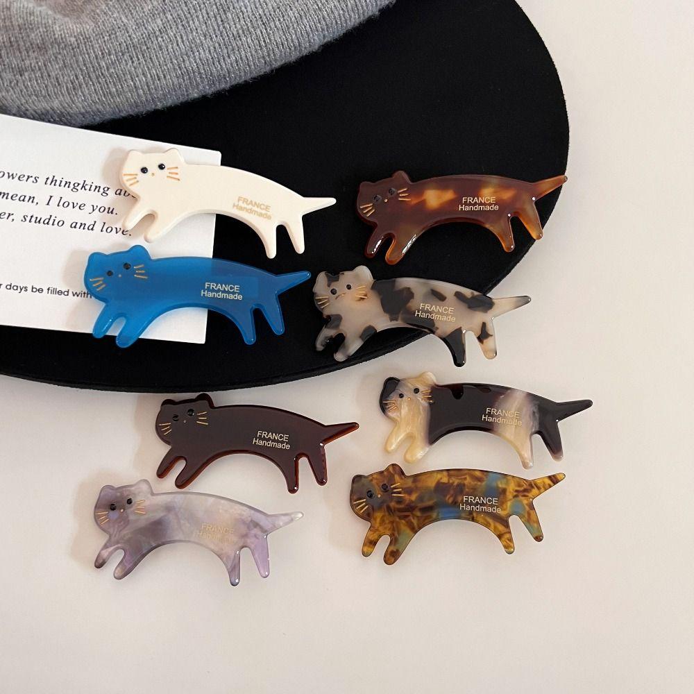 Kitten Cat Shaped Hair Clip Acetic Acid Cute Side Clip Creative Animals Hairpin Girls