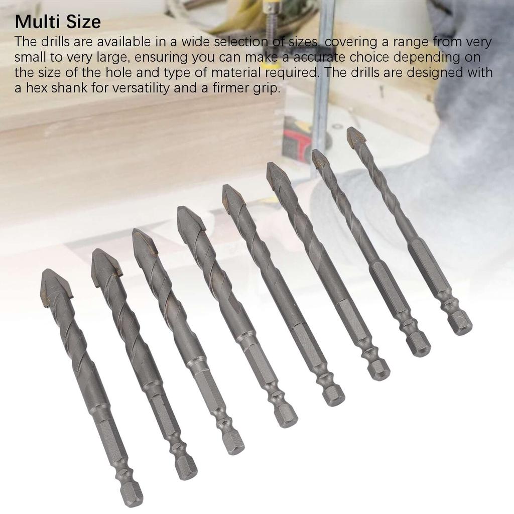 8 шт. Высокопрочное эксцентриковое сверло скрученное многофункциональное твердосплавное шестигранное сверло с косой головкой для стен плитки