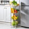 3/4 Tier Slim Storage Cart Mobile Shelf Drawer Organizer Slide Out Trolley Cart Rack for Kitchen Bathroom Laundry Narrow