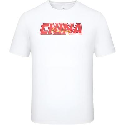 Футболка Li Ning SS23 с круглым вырезом и буквенным принтом, легкая, для бега и фитнеса, с коротким рукавом, унисекс, топы YTST053-1