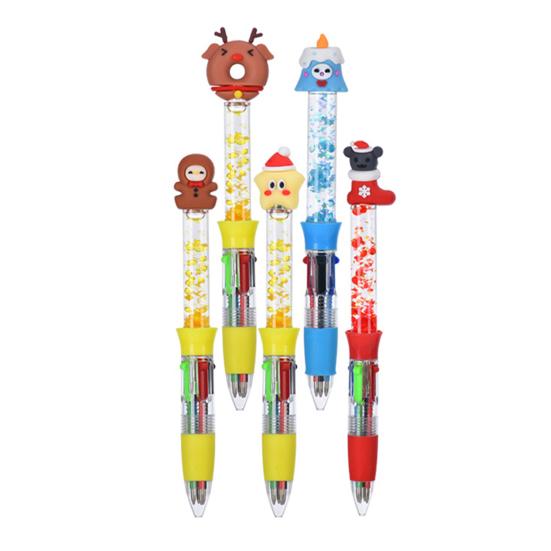 Christmas Theme Multicolored Pen 0.5MM Smooth Writing Retractable Ballpoint Pen for Student Artist Christmas Stocking Fillers Office Supplies