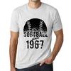 Мужская винтажная футболка с графическим принтом, футболка Softball Since 1967 Vintage White