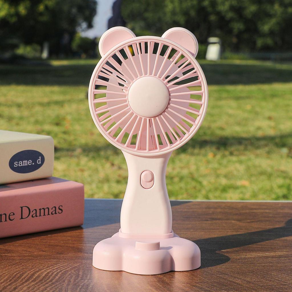 Cartoon Mini USB Rechargeable Portable Fan for Students - Desktop & Handheld