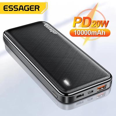 Essager PD 20 Вт 10000 мАч Power Bank Портативное зарядное внешнее зарядное устройство 10000 мАч Powerbank для iPhone Xiaomi mi PoverBank