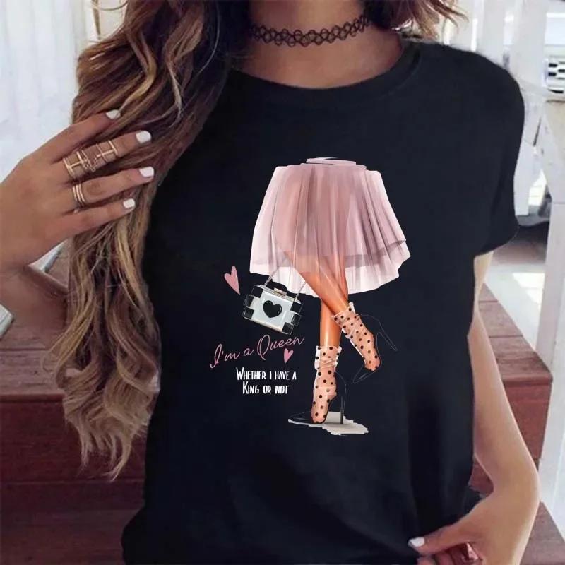 Летний топ с круглым вырезом и принтом 3D City Girls, модные повседневные футболки с короткими рукавами для женщин