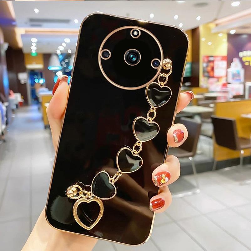 Чехол для телефона с ремешком на запястье для Realme 11 Pro + 10 Pro 9 9i 8 Pro 8i 7 Realme GT Neo 5 5S 3 2 2T GT Master, мягкая задняя крышка