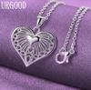 925 Sterling Silver Heart-shaped Pendant Necklace Wedding Charm Jewelry