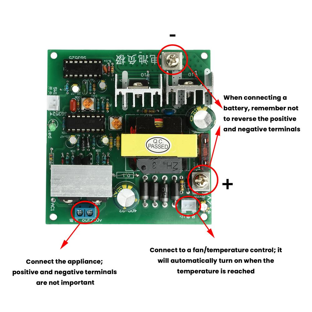 DC 12V-14.5V To AC 220V Inverter Board 200W DC-AC Step Up Power Converter Module With Overheating Overload Protection