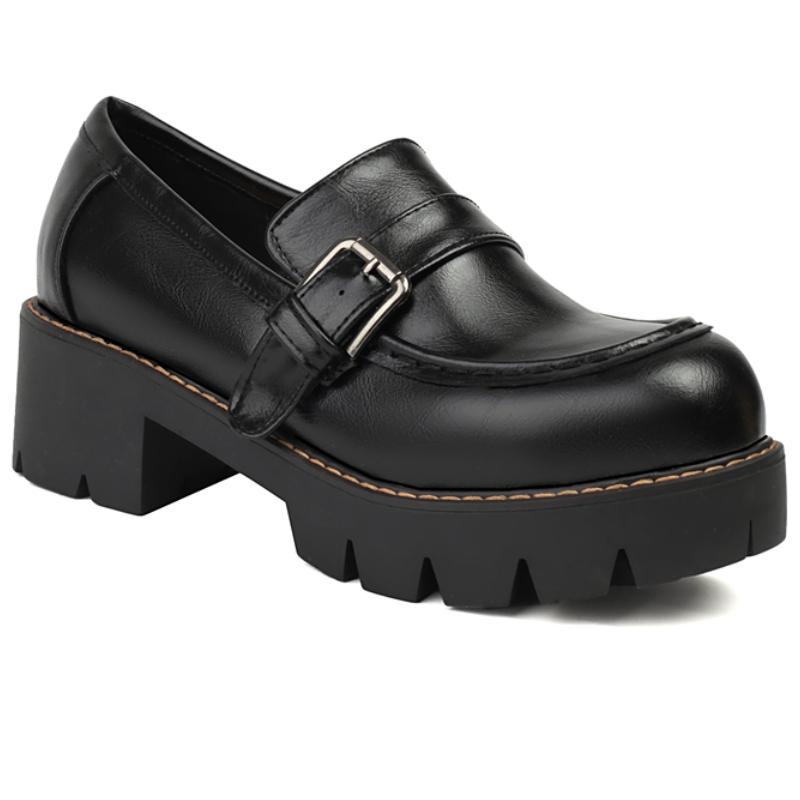 Fashion Low Heels Pumps Loafer Shoes Woman Gray Black Women's Heeled Casual Buckle Party Office Shoes Ladies Large Size Footwear