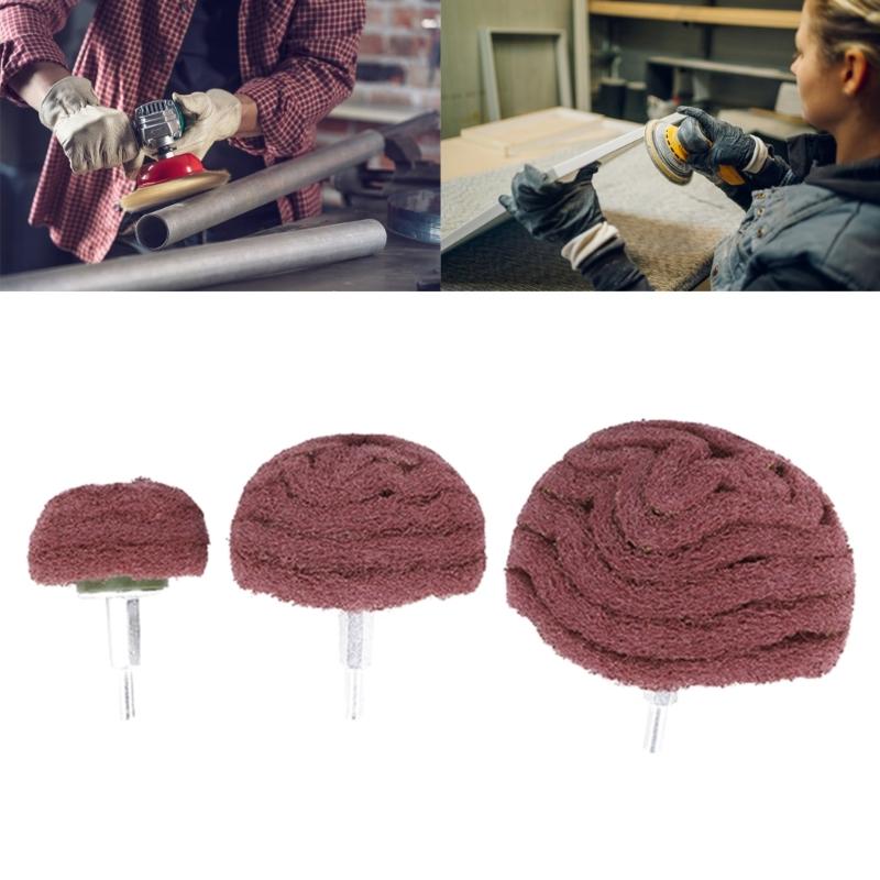 2PCS Nylon Polishing Wheel Mushroom Shape Scouring Pads Practical Alloy Base Polishing Wheel for Grinding Tool