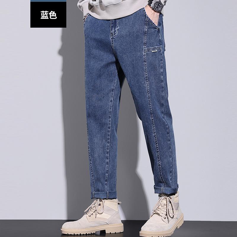 Осень и зима Новые мужские джинсы свободные брюки-харен модные универсальные конические повседневные прямые брюки