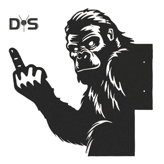 Peeping Sasquatch Metal Sign Middle Finger Animal Silhouette Sign Peaking-a-Boo Sasquatch Sign for Garden Fence Tree Farmhouse Yard Decoration