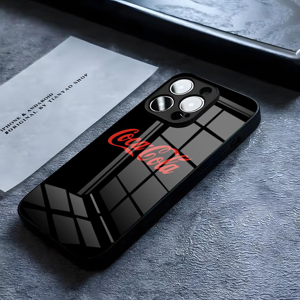 Горячий C-Coca Напитки C-Cola Чехол для телефона Для iPhone 17 16 15 14 Pro 11 13 12 Mini Air Plus SE Стекло Роскошный дизайн Чехол