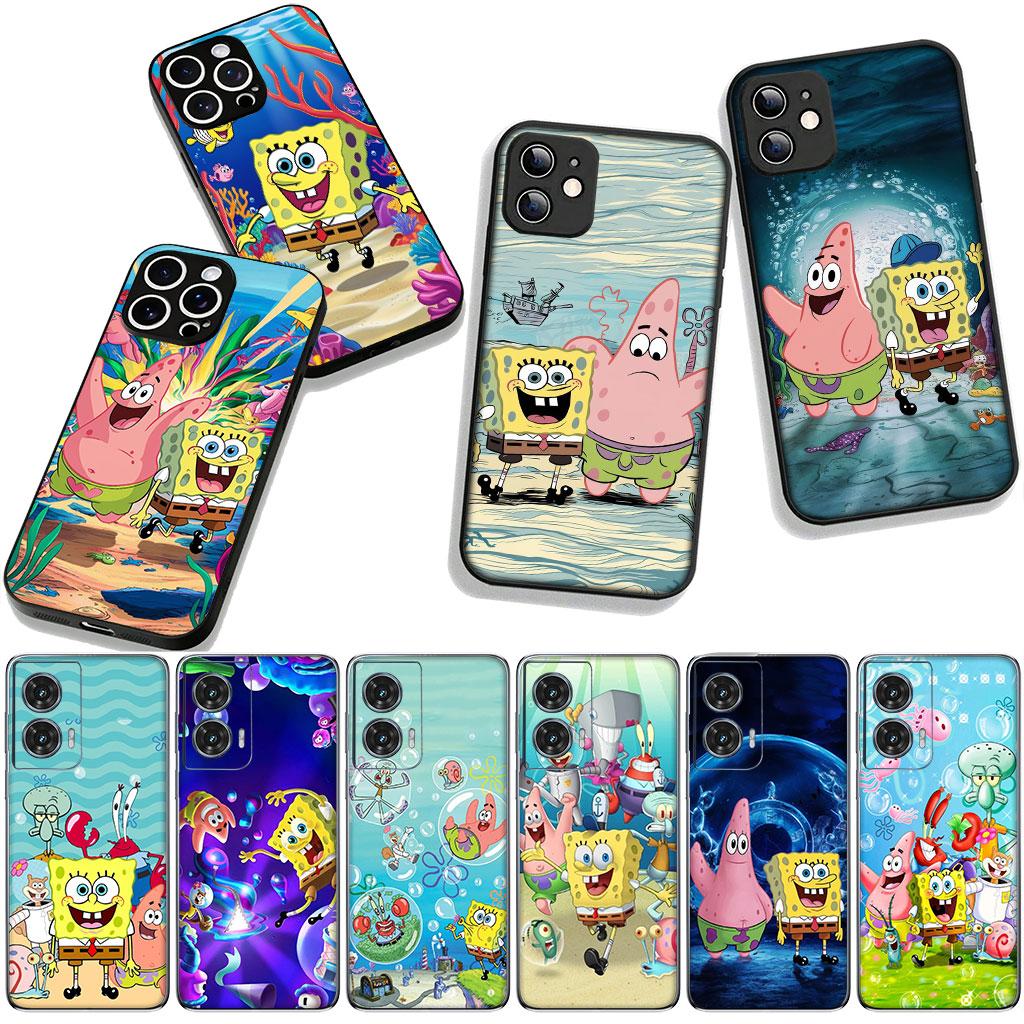 S-SpongeBobs S-SquarePants Case for Motorola Moto G54 G05 G24 G45 G55 G75 G85 G15 G57 G86 Power Edge 50 30 Ultra Fusion neo Pro