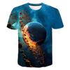 Cosmic Planet Space Galaxy 3d Printing Men's Casual T-shirts Starry Cool Tops Fashion Street Light Sports
