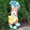 Easter Bunny Figurine Gift Cartoon Desktop Ornament Standing Rabbit Statue Garden for