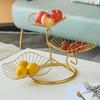 Iron Fruit Plate Living Room Home Fruit Plate Candy Bowls Nordic Three-layer Snack Shelf Rack Geometric Multi-layer Fruit Plate Basket Snacks Tray