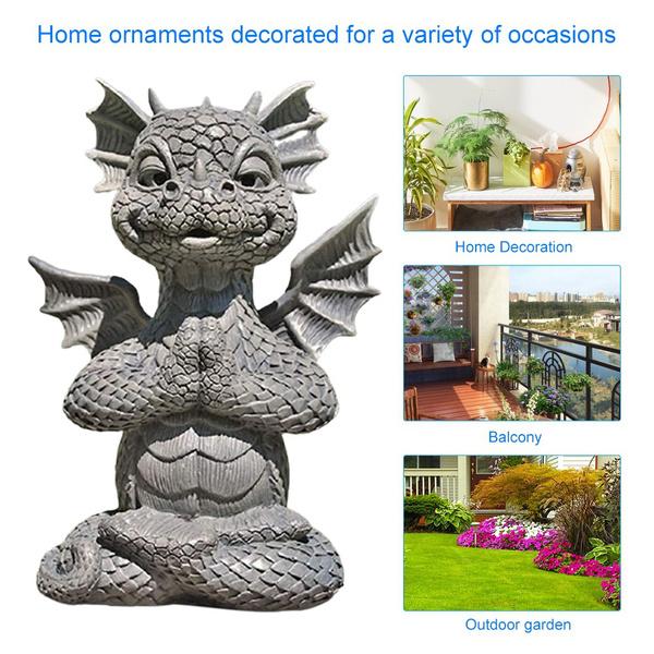 New 4 Styles Small Dinosaur Shape Meditation Sculpture Dragon Meditated Statue Resin Crafts Home Decor
